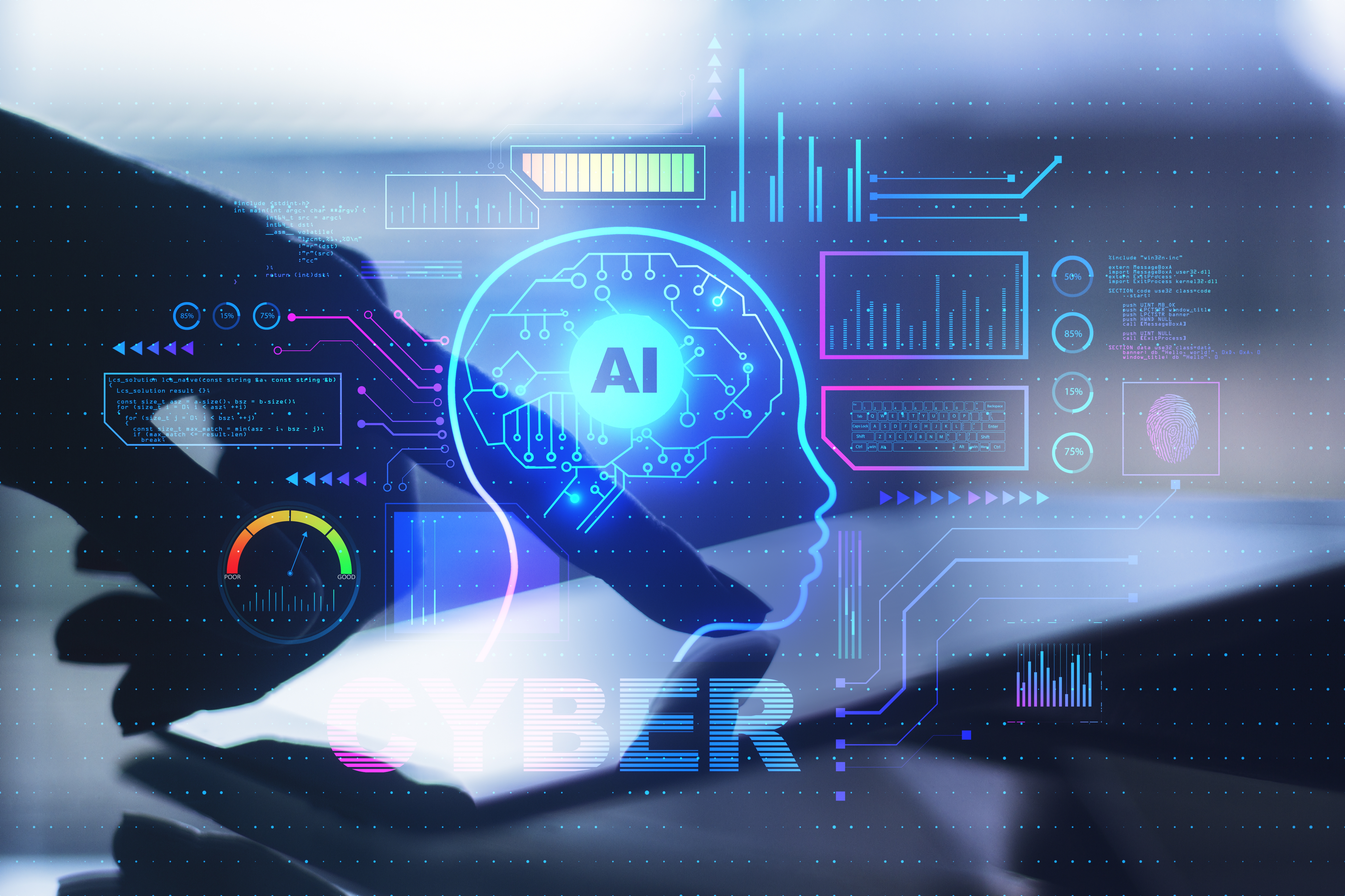 AI brain and circuit visualization representing artificial intelligence